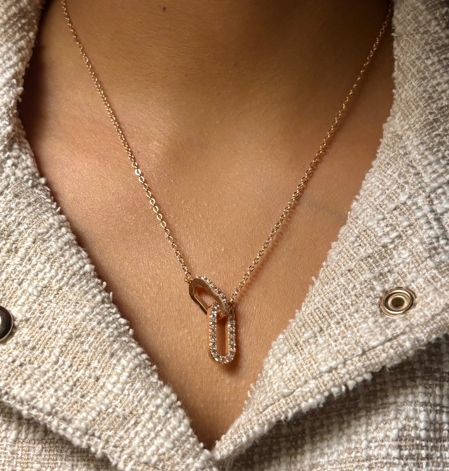 Rose gold Linked-in necklace
