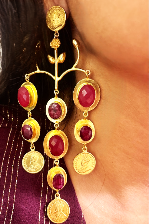 Coinfall Ruby earrings