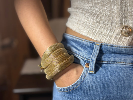 The Mesh Wrap in Dull Gold